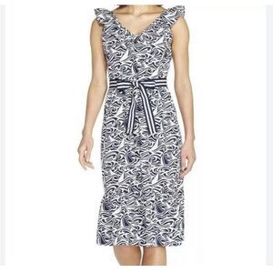 ✳️Navy and White Patterned Dress